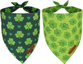 ADOGGYGO St Patrick Dog Bandana 2 Pack, Reversible Shamrock Pet Scarf Bib by ADOGGYGO