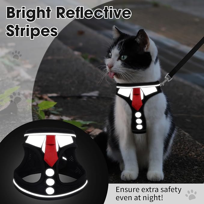 Cat Harness and Leash Set for Walking Escape Proof, Soft Adjustable Kitten - Image 4