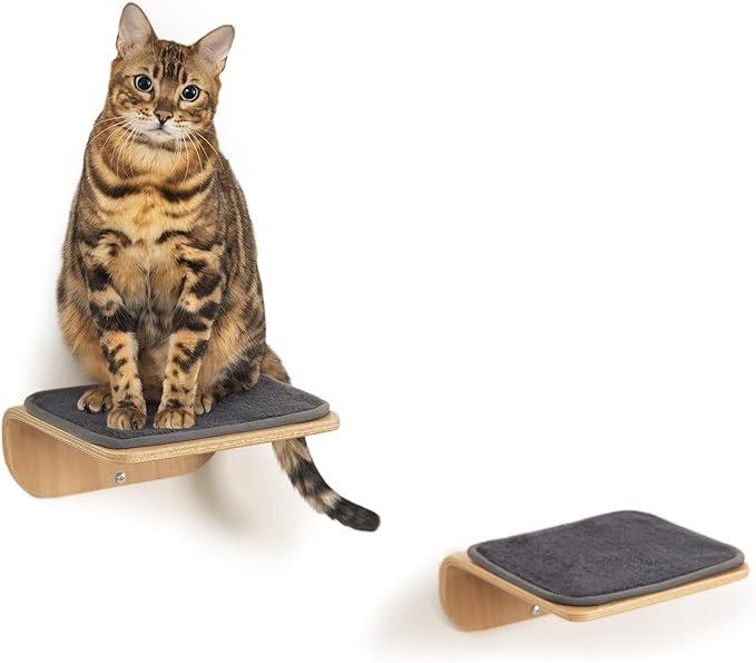 Cat Wall Shelves for Cat Wall Steps, Wooden Floating Modern Mounted Space by SOJILET