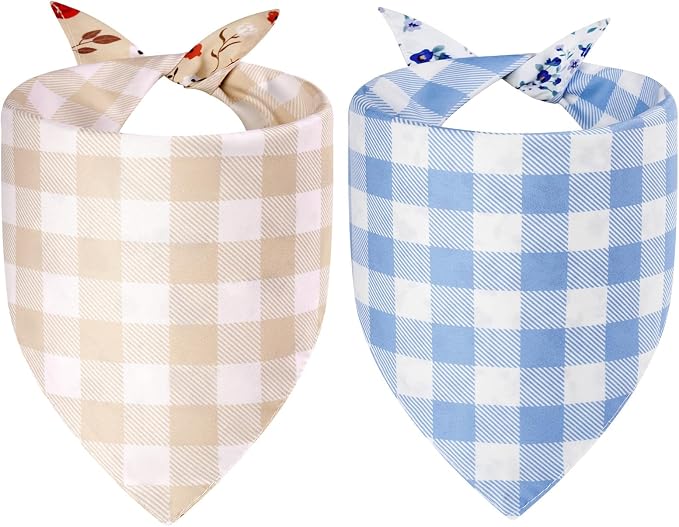 Spring Dog Bandanas XLarge 2PCS, 4 Pattern Summer Floral Scarf - Image 2