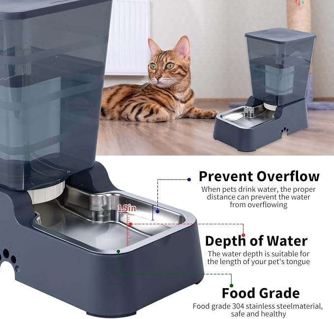 Meikuler Automatic Dog Cat Water Dispenser Large Capacity 5Lfor Cats and Medium - Image 4