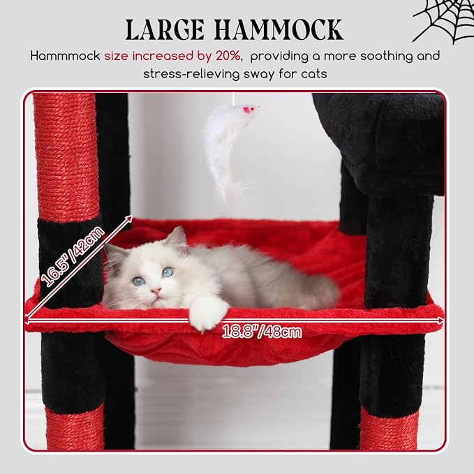 Globlazer Extra Large Platform Gothic Cat Tree, 65in Tall Sturdy Goth Cat Tower - Image 5