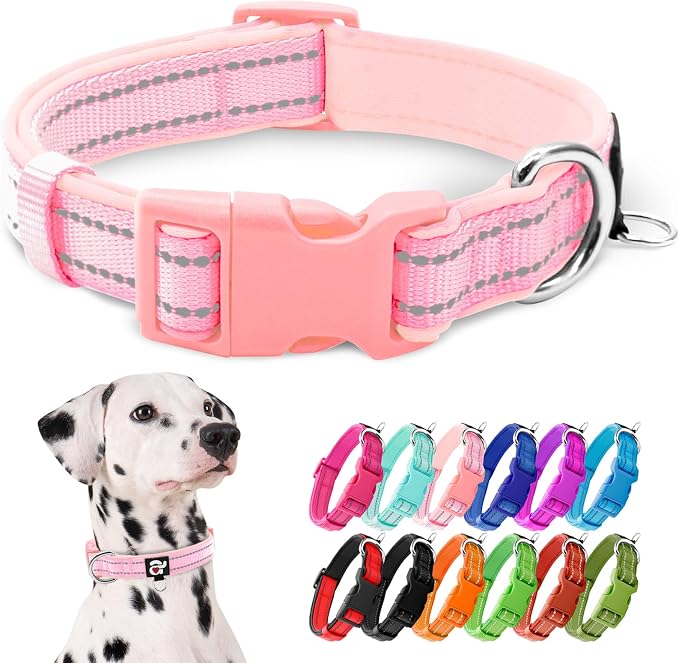 azuza Reflective Dog Collar, Soft Neoprene Padded Pet Collar by azuza