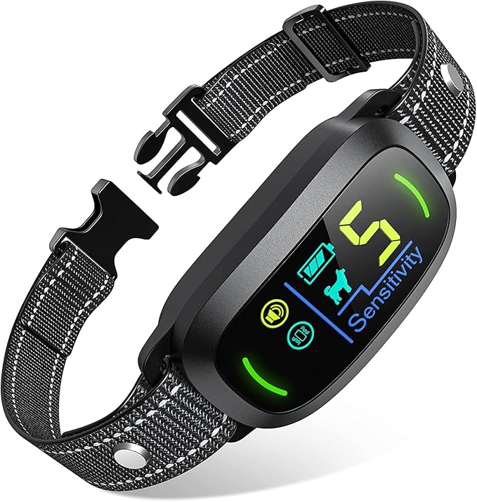 Dog Bark Collar, Rechargeable Smart Collar, Anti Barking Training Collar by FAFAFROG