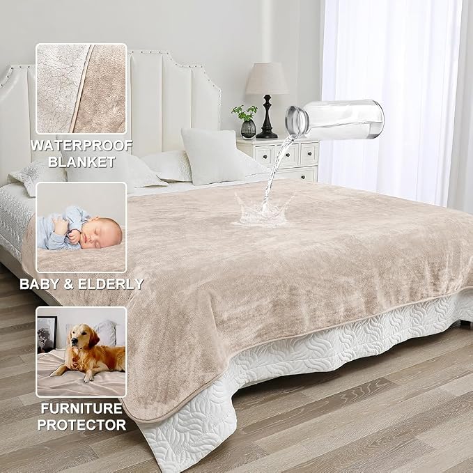 Waterproof Blanket for Pets – Ideal for Couch & Bed Splash Proof Sherpa Throw - Image 3