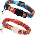 Elegant little tail Halloween Cat Collar-2 Pack Pumpkin Print Fall Cotton by Elegantlittletail