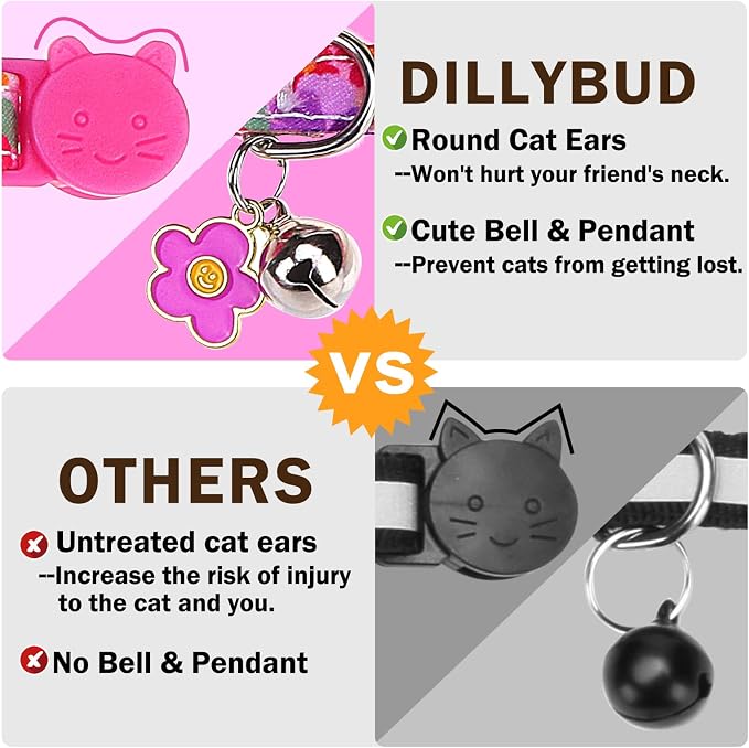 Cat Collar Breakaway with Bells, Small Cat Collar with Bow - Image 7