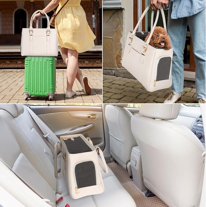 Fashion Pet Carrier Dog Purse Cat Bag Soft-Sided Carriers Travel Airline - Image 6