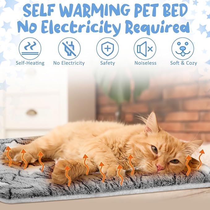 VitalCozy 2 Pack Self Warming Cat Mat Self Heating Pad Bed Reversible Machine - Image 4