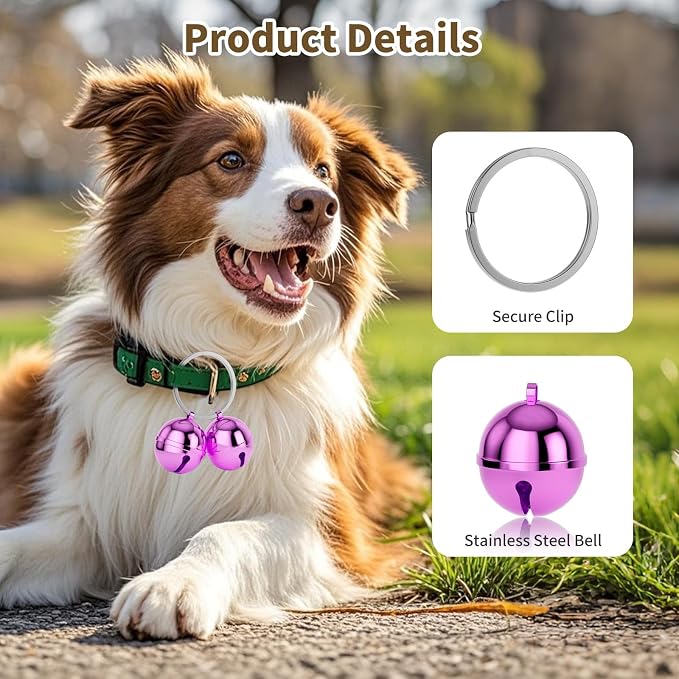 Dog Collar Bells, 2 Pack Extra Loud Dog & Cat Bells - Image 2