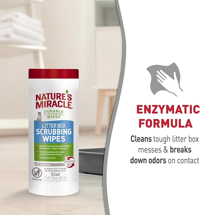 Nature’s Miracle Litter Box Scrubbing Wipes 30 Count - Image 8