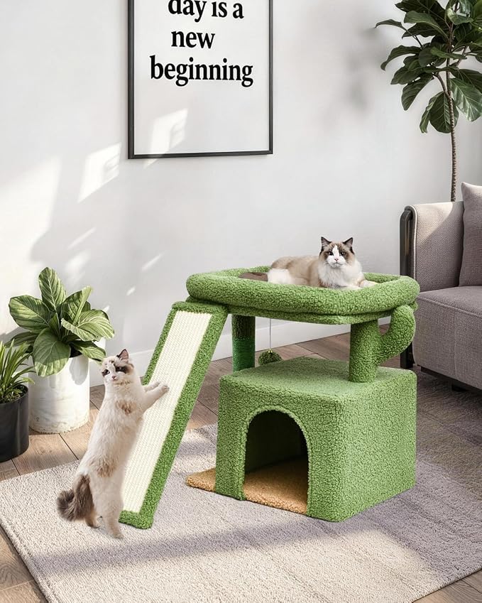 Small Cactus Cat Tree for Indoor Cats, Unique Cactus Cat House - Image 6