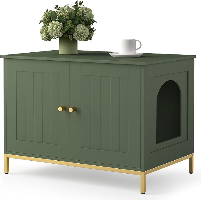 Homhedy Cat Litter Box Enclosure, Cat Washroom Furniture by Homhedy