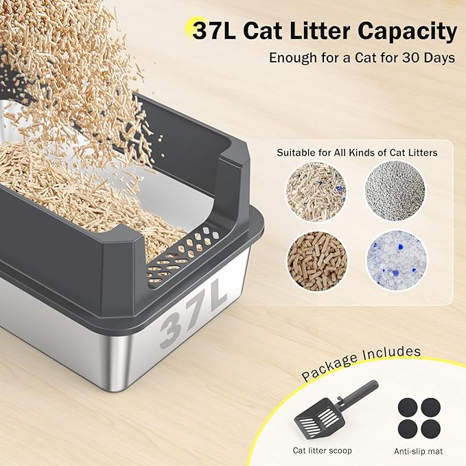 Stainless Steel Litter Box, Extra Large Litter Boxes - Image 6