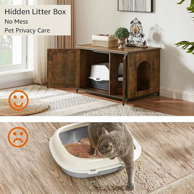 unipaws Top Opening Cat Litter Box Enclosure, Friendly to Elderly People - Image 2