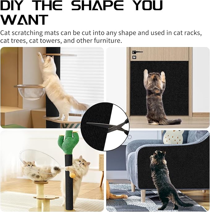 2 Pcs Total 78.7"x15.8" Cat Scratch Mat, Cat Scratch Couch Furniture Protector - Image 6
