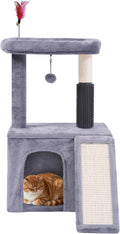 Cat Tree with Self-Grooming Brush and Interactive Toys, Cat Tree Tower by Unknown
