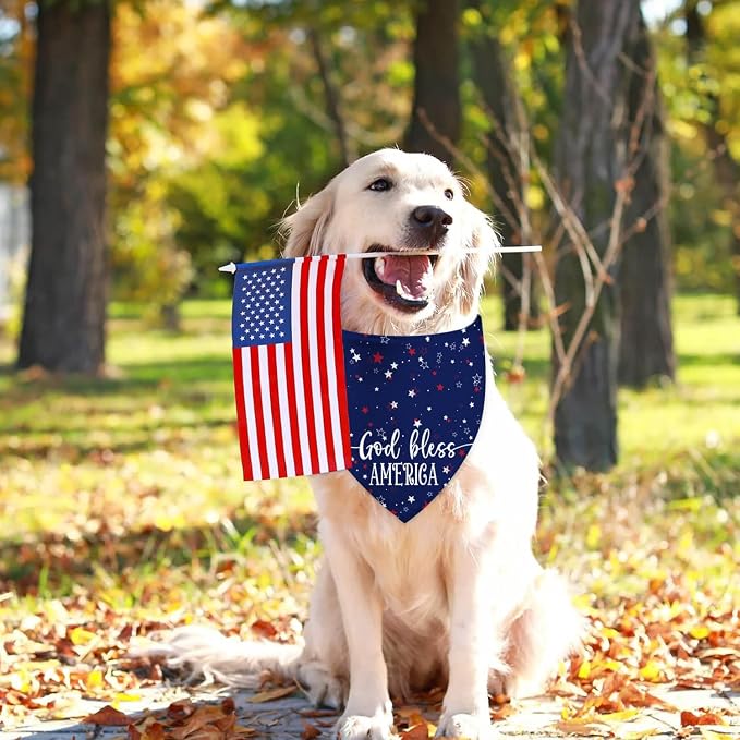 4th of July Dog Bandanas, Patriotic Party Pet Decorations 2 Pack, Adjustable - Image 8
