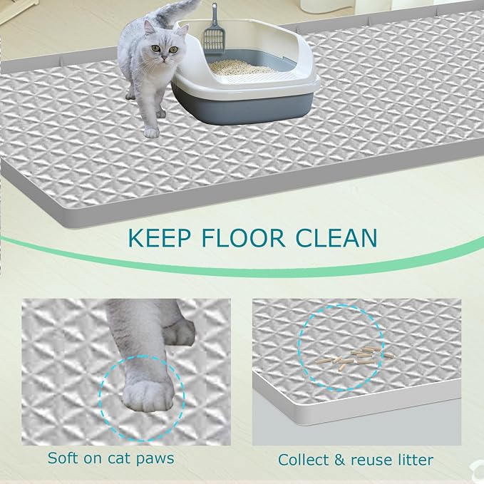 Cat Litter Mat for Litter Box, Silicone Large Cat Litter Trapping Mat - Image 3