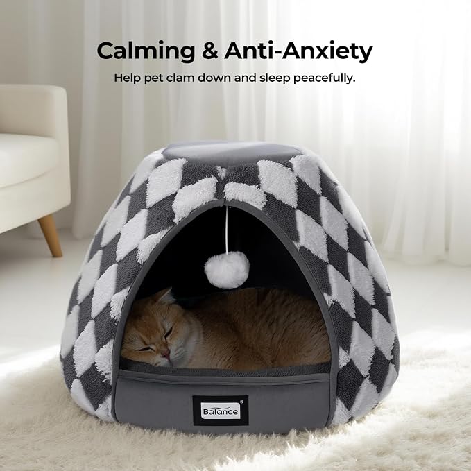 BALANCE Cat Beds for Indoor Cats, 2-in-1 Cat Bed Cave - Image 3