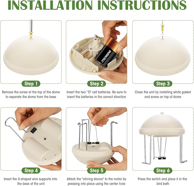 Buzzlett Bird Bath Water Circulator, Water Agitator - Image 5