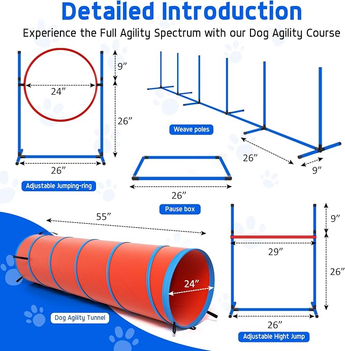 Dog Agility Equipment, Dog Agility Course Backyard Set Obstacle Course Backyard - Image 3