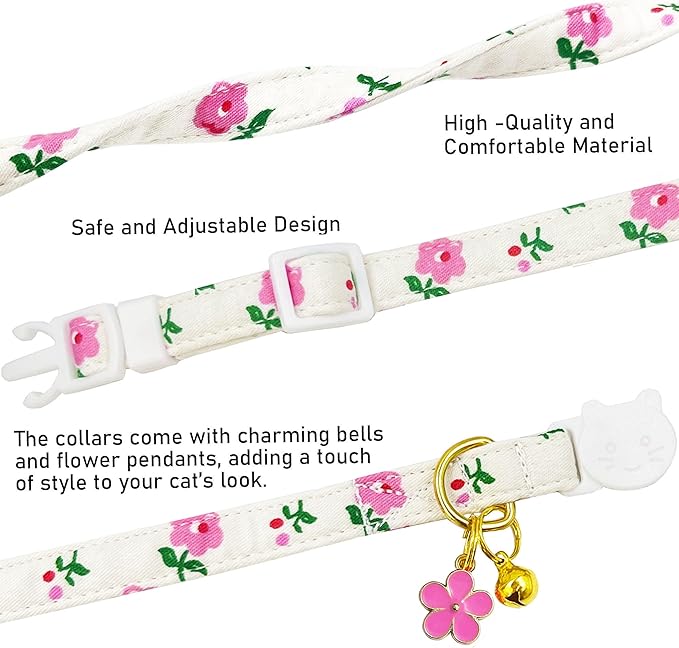 2 Pack Cotton Breakaway Cat Collars Set - Image 4