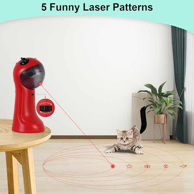 TBTeek Cat Toy, Motion-Activated, Rechargeable, 5 Fun Patterns, Random Rotating - Image 4