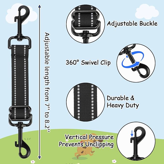 YUEPET Dog Safety Collar Clips 2 Pack Adjustable Prong Collar Backup Clips - Image 2