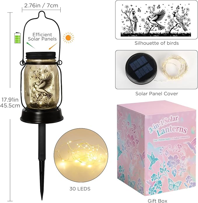 kyoryuger Cardinal Gifts for Women/Men Cardinal Solar Lanterns Mom Grandma - Image 4