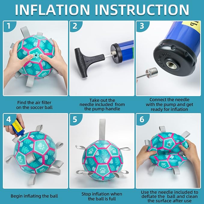 QDAN Dog Toys Soccer Ball, Tug of War Toy, Puppy Birthday Gifts, Water Toy - Image 7