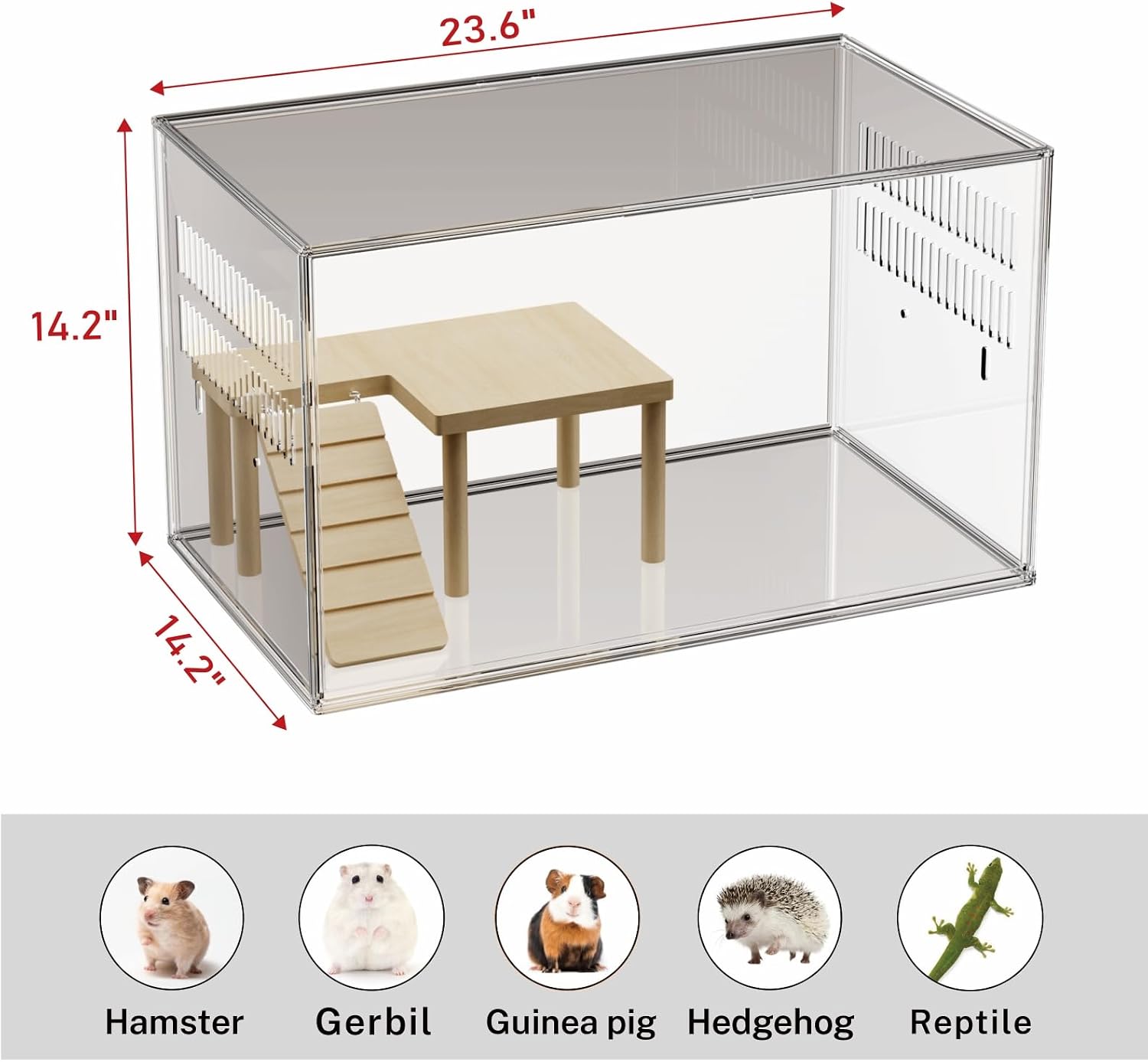 STILLCOVE Transparent Hamster Cage, 2-Tier - GlobalHabitat Supply