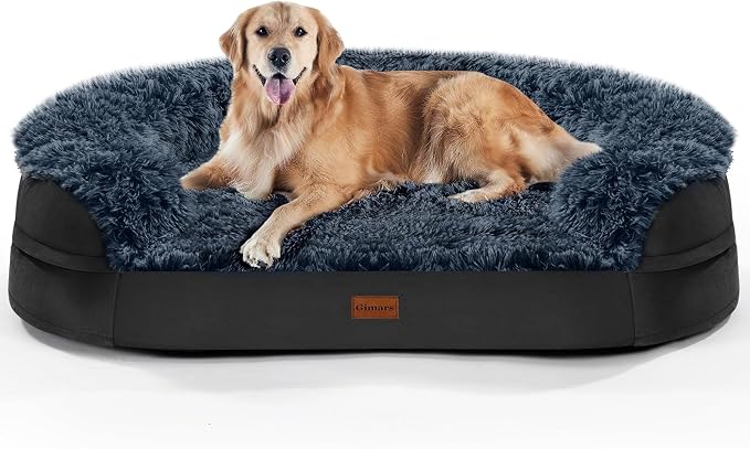 Black Orthopedic Dog Beds for Extra Large Dogs, Removable Washable Cover by iweepet