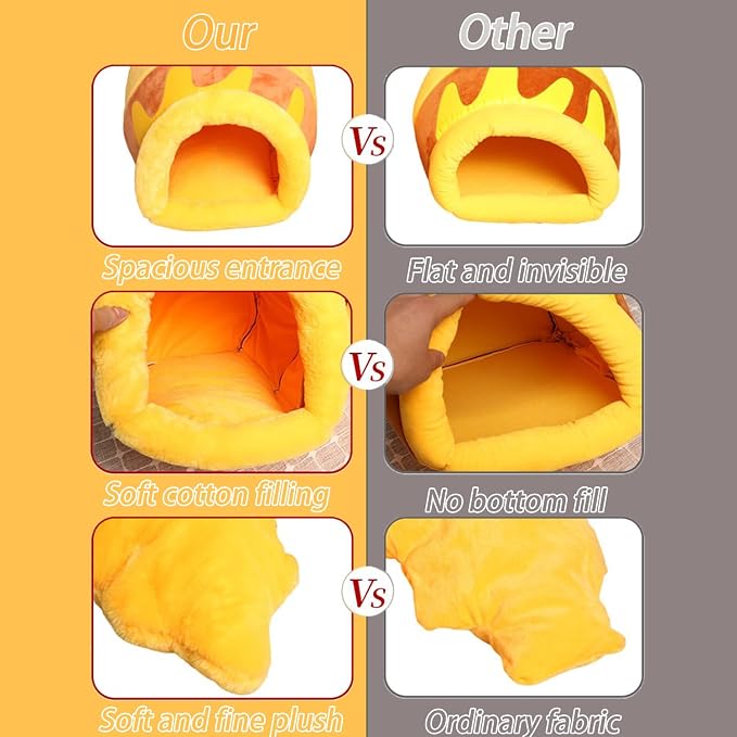 Honey Pot Cat Cave Bed, Soft and Thick Rebound Sponge Pet Nest - Image 8