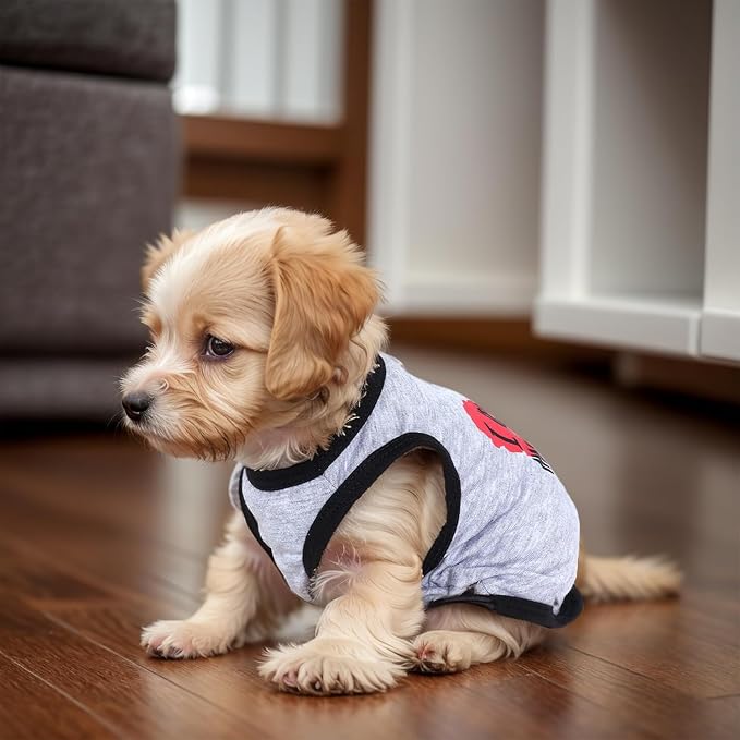 4 Pack Dog Shirts Summer Printed Puppy Clothes Cute Sleeveless Pet T Shirts Dog - Image 6