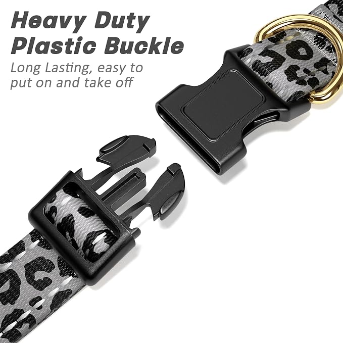 Reflective Dog Collar for Extra Small Dogs Cats, Cute Leopard Style Adjustable - Image 4
