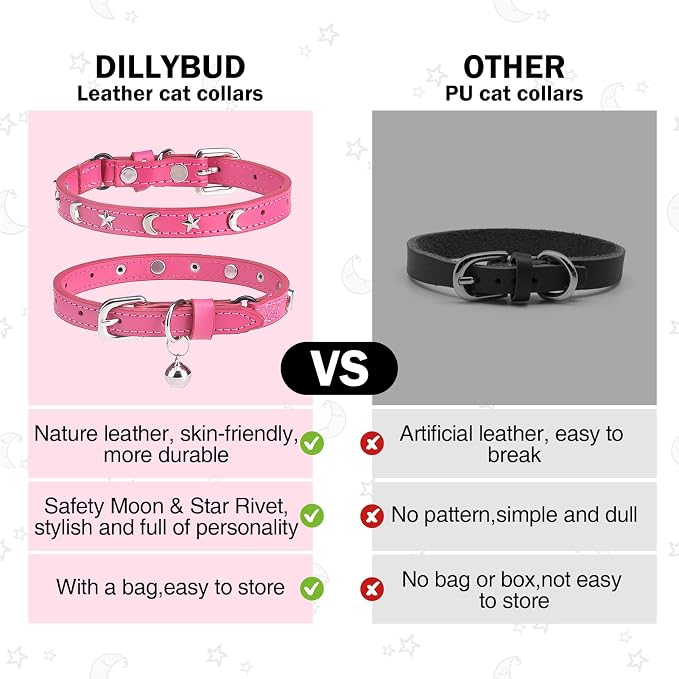 Leather Cat Collars for Boy Girl Cats - Image 5
