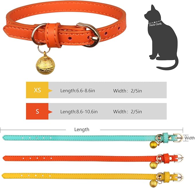 3 Pack Leather Cat Collars - Image 4