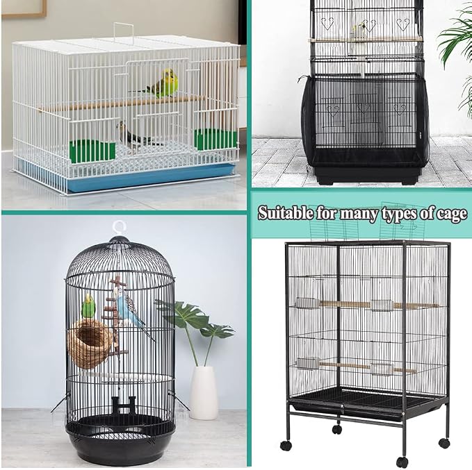 ASOCEA Bird Cage Seed Catcher, Universal Bird Cage Cover Skirt, Adjustable - Image 5