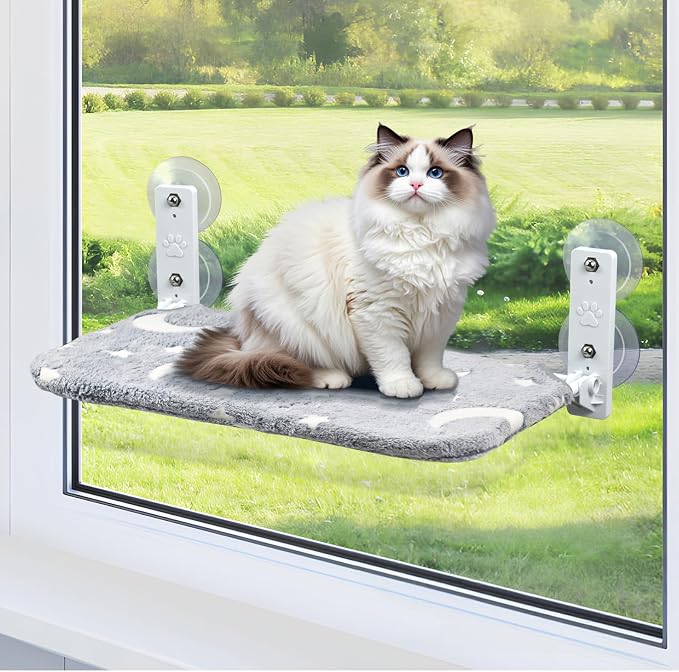Cat Window Perch, Cordless Foldable Pet Hammock Bed Glow in The Dark, Glowing by Essovee