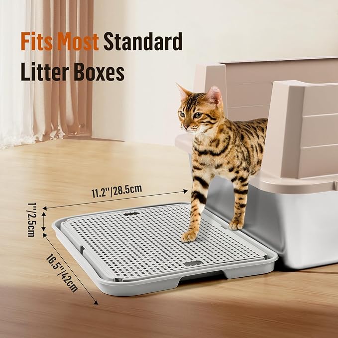 Large Cat Litter Box Step Mat, 16.5"x11.2" Cat Ramp Stairs, Cat Litter Catcher - Image 2