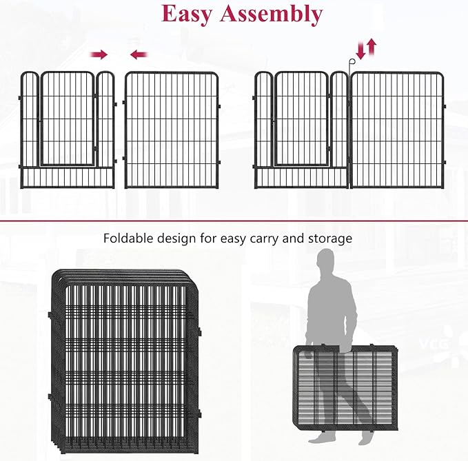 Dog Playpen Outdoor Dog Fence for Yard, 32inch 24 Panels Dog Pens Outside - Image 6