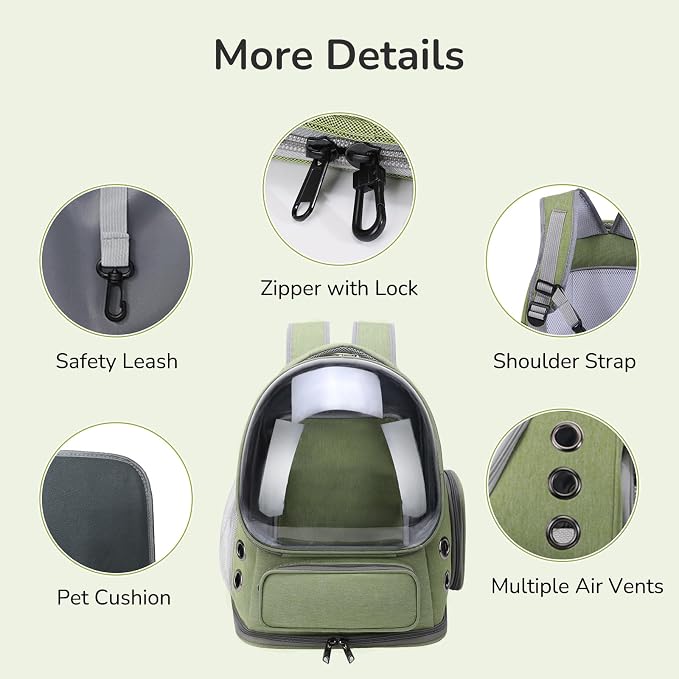 Cat Backpack Carrier for Large Cats, Expandable Cat Bubble Backpack, Dog - Image 6
