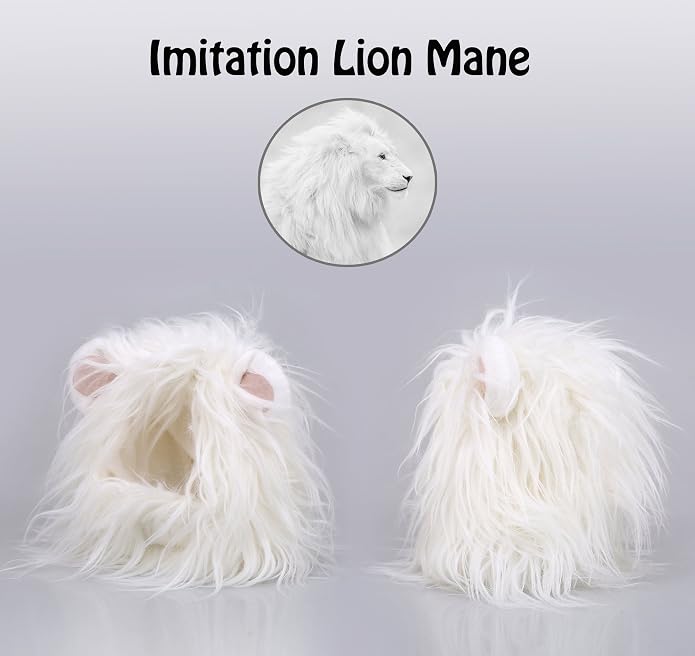 Onmygogo Lion Mane Wig for Cats and Dogs, Funny Pet Cat Costumes for Halloween - Image 2