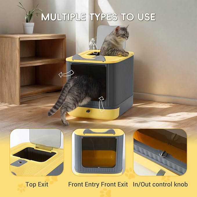 Upgraded Fully Enclosed Cat Litter Box - Image 4