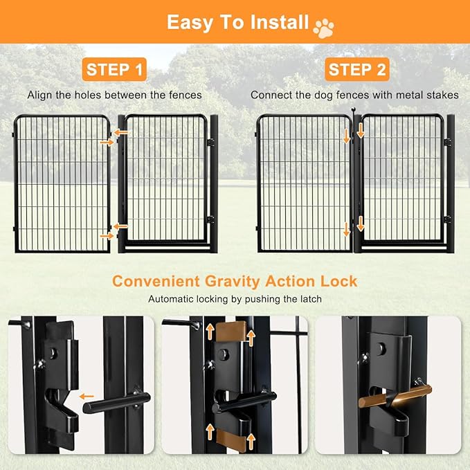 Wide Gate Dog Fence Outdoor Pens Outside, Portable Dog Play Pen 40" H 30 Panels - Image 7
