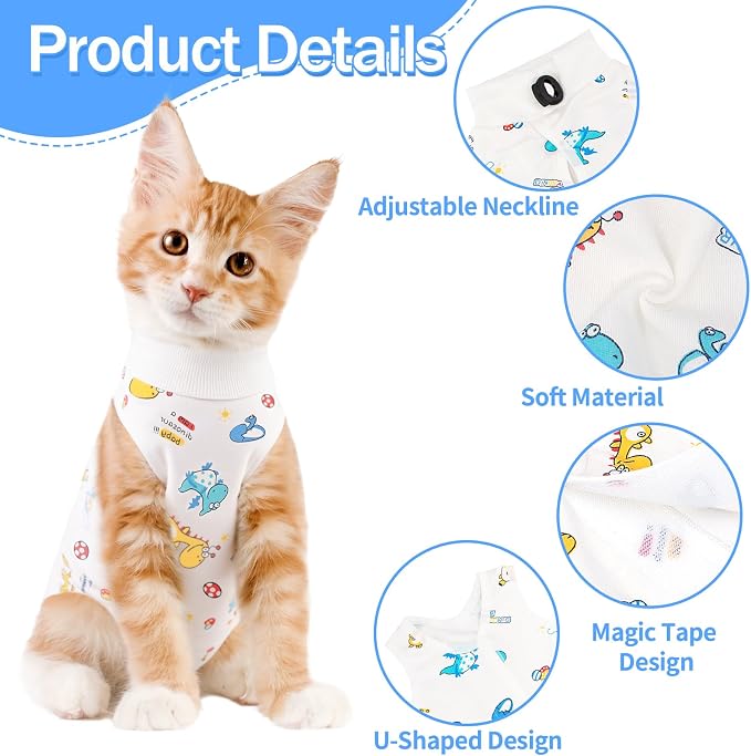 Cat Recovery Suit Female, Breathable Cat Onesie After Surgery Female - Image 2