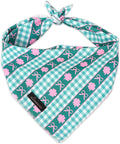 ARING PET St Patrick's Day Dog Bandana, Cute Green Grid Pink Clover Shamrocks by ARINGPET