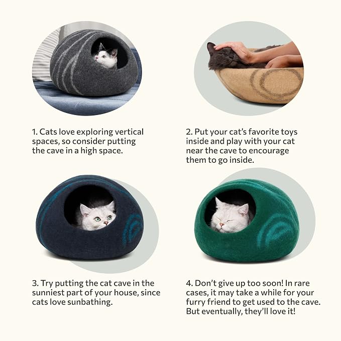 MEOWFIA Cat Cave – Premium Felt Cat Bed - Image 8