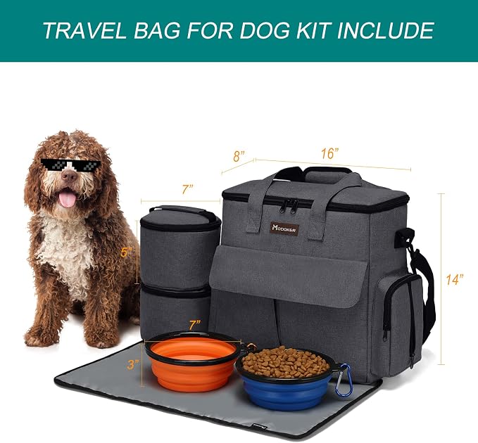 Modoker Airline Approved Pet Travel Bag, Weekend Dog Travel Set - Image 4